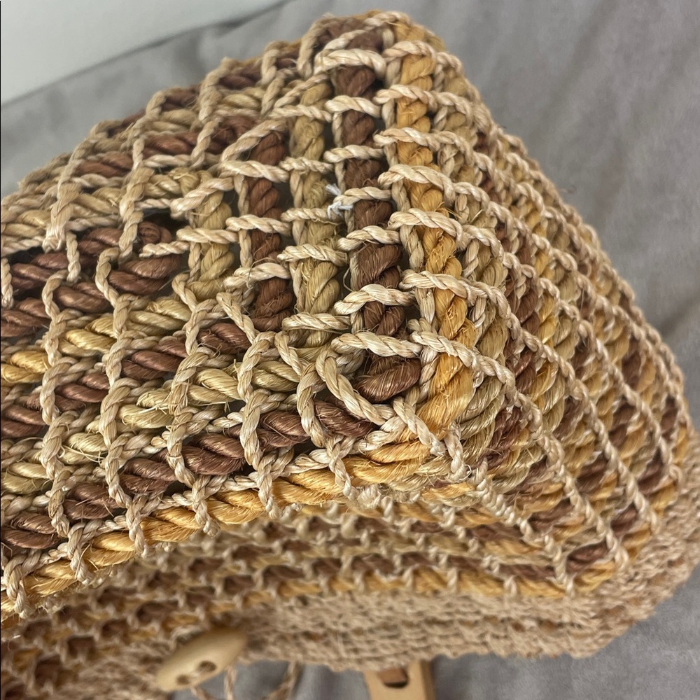 Talbots Wooden Handle Rope Bag - Picture 7 of 16